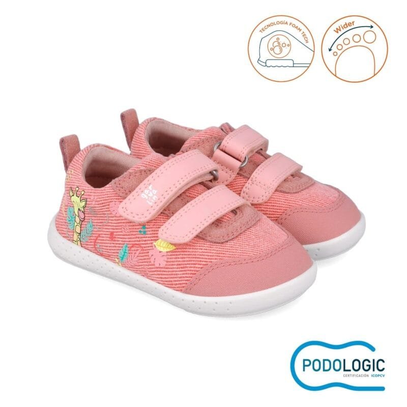Garvalin Baby Girls First Steps Barefoot Canvas Sneakers