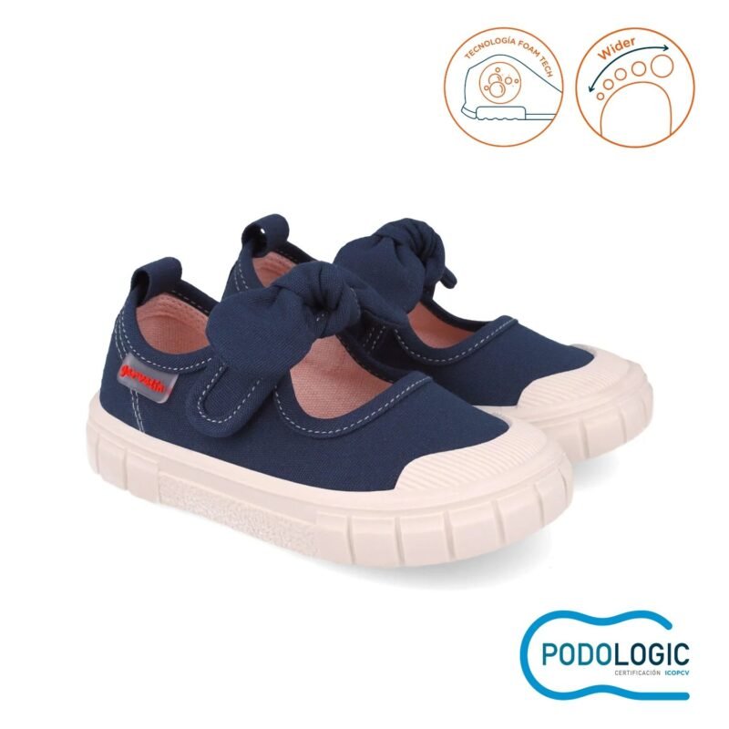 Garvalin Girls Barefoot Canvas Mary Jane