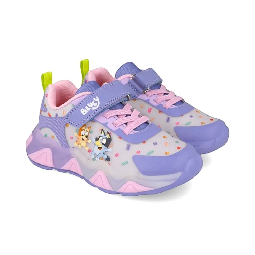 Bluey x Garvalin Girls Light-Up Sneakers Purple