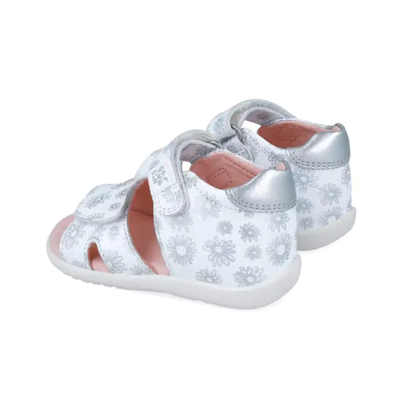 Garvalin Baby Girls First Steps Sandals White/Flowers