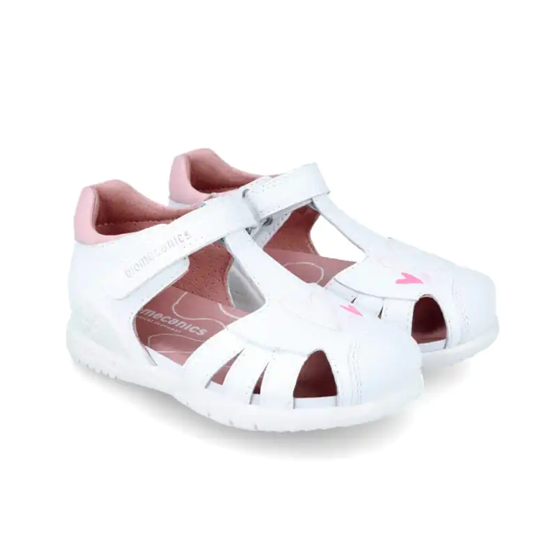 Biomecanics Girls Sandals White/Hearts