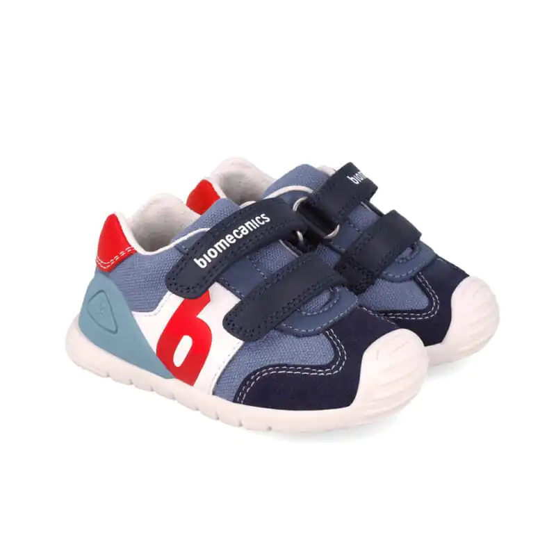Biomecanics Baby Boys First Steps Sneakers Blue/Red