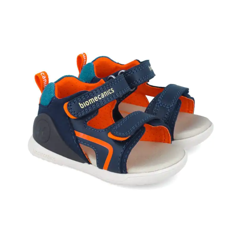 Biomecanics Baby Boys First Steps Sandals Blue/Orange