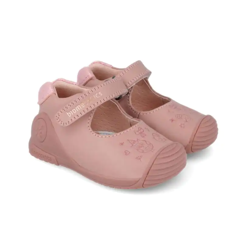 Biomecanics Baby Girls First Steps Mary Jane Pink/Owl