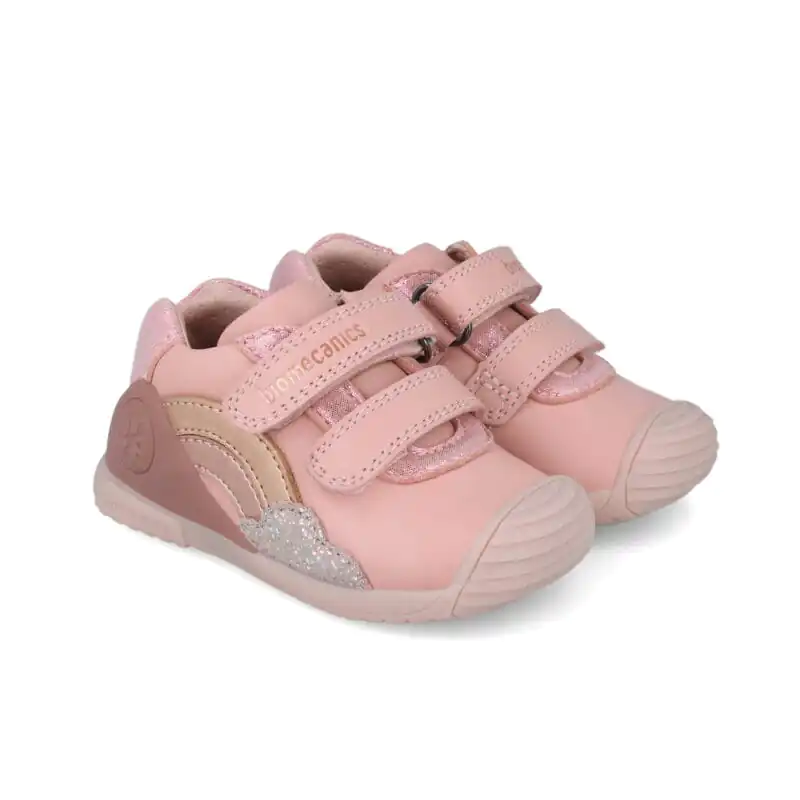 Biomecanics Baby Girls First Steps Sneakers Pink Rainbow