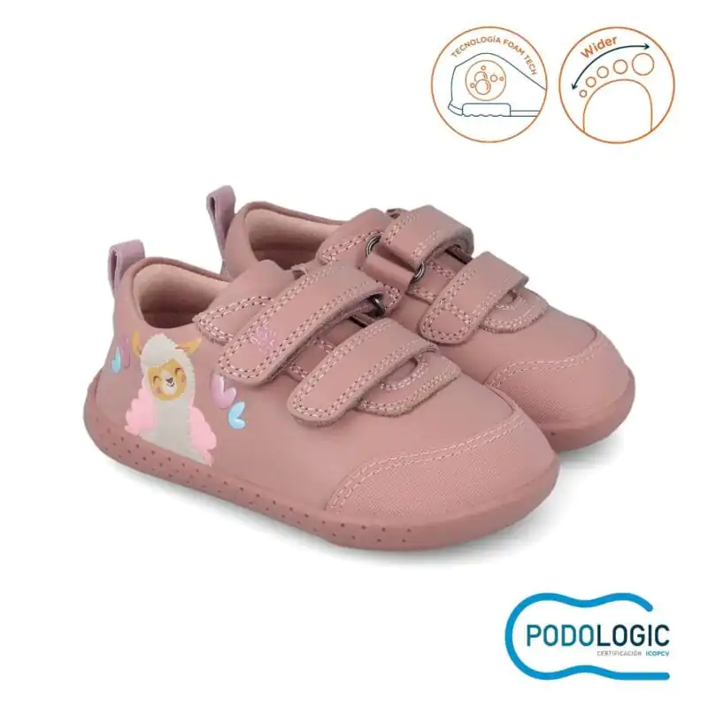 Garvalin First Steps Baby Girls Barefoot Sneakers Pink/Alpaca