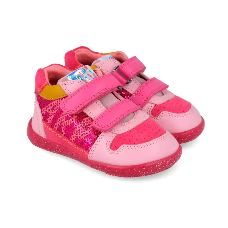 Agatha Baby Girls First Steps Barefoot Sneakers Pink/Glitter