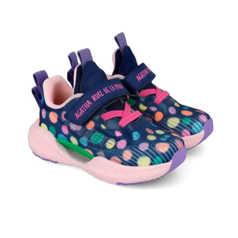 Agatha Girls Sneakers Blue/Pink Dots