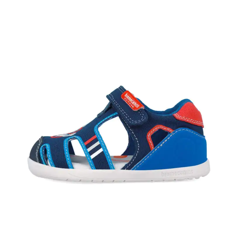 Biomecanics Baby Boys First Steps Canvas Sandals Blue/Anchor