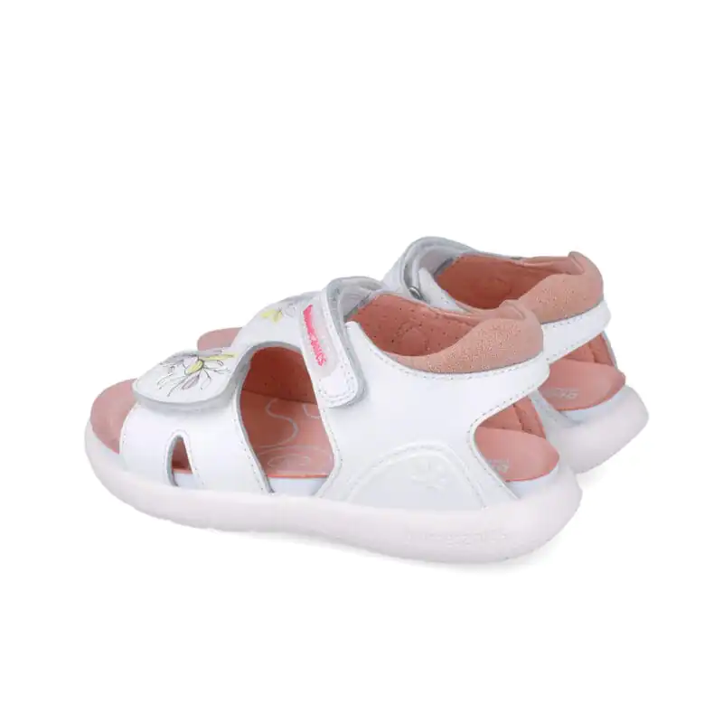 Biomecanics Girls Sandals White/Pink Flowers