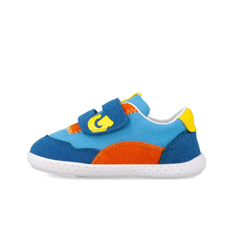 Garvalin Baby Boys First Steps Barefoot Sneakers Blue Canvas