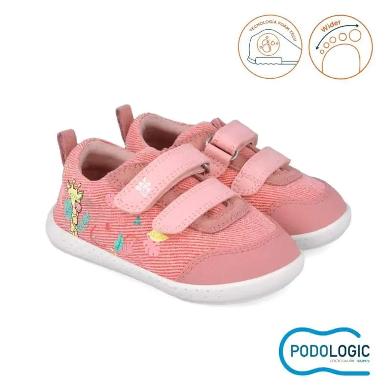 Garvalin Baby Girls First Steps Barefoot Canvas Sneakers