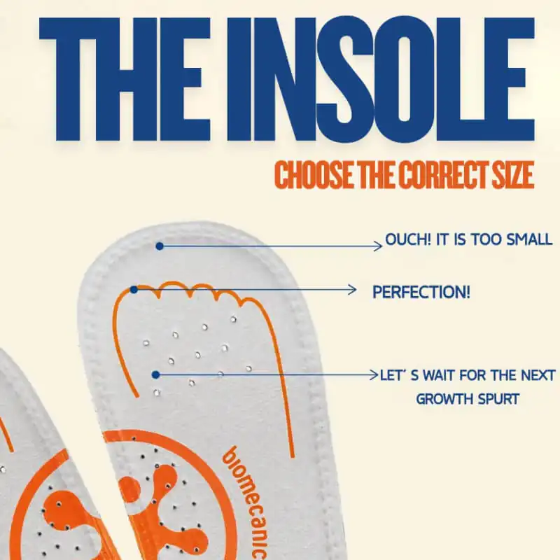 Child's toes pressing against the front of a shoe, indicating a poor shoe fit