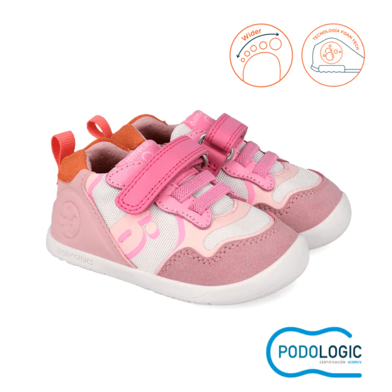 Biomecanics Baby Girls First Steps Barefoot Sneakers Pink/Blush