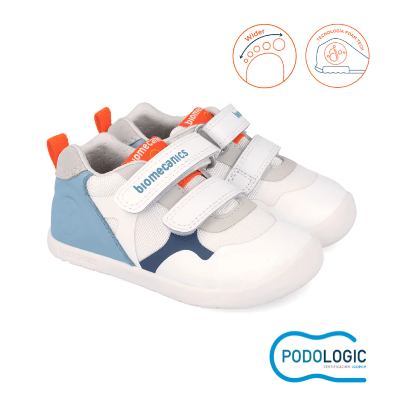Biomecanics Baby Boys First Steps Barefoot Sneakers White/Blue