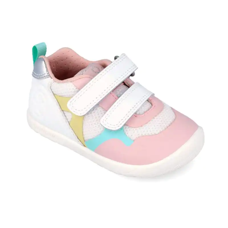 Biomecanics Baby Girls First Steps Barefoot Sneakers White/Blush