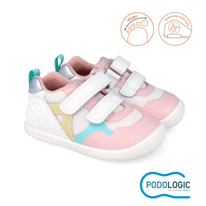 Biomecanics Baby Girls First Steps Barefoot Sneakers White/Blush