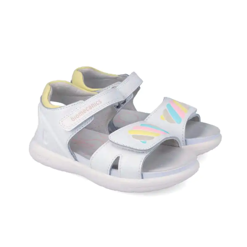 Biomecanics Girls Sandals White/Rainbow