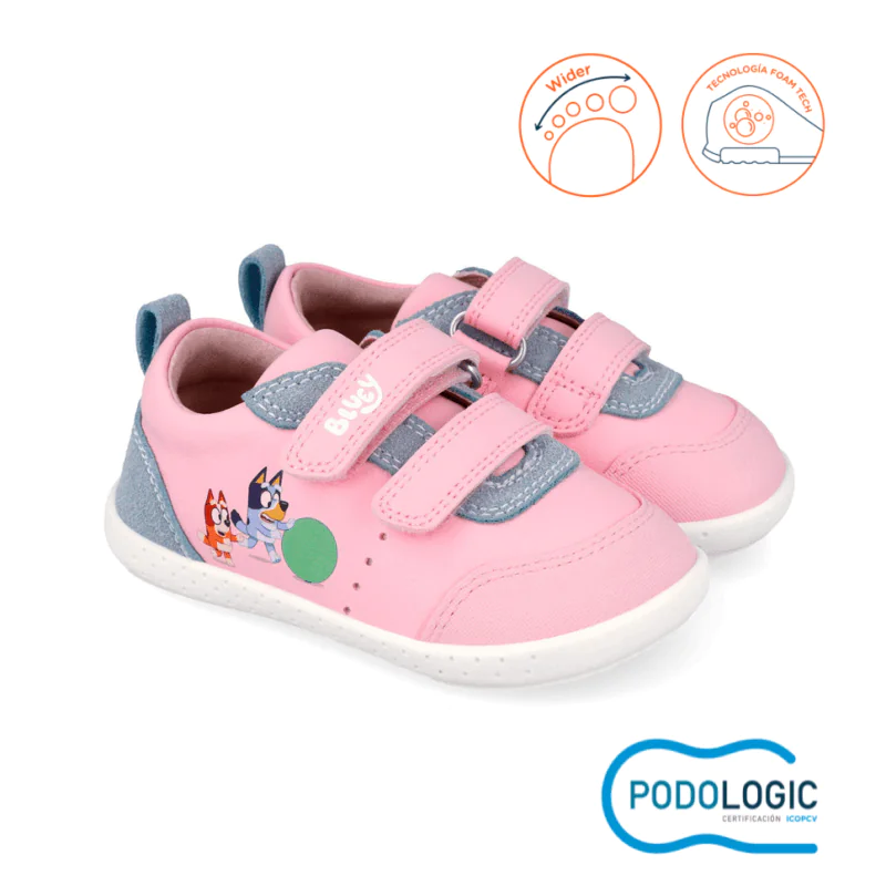 Bluey x Garvalin Girls Barefoot Sneakers Pink