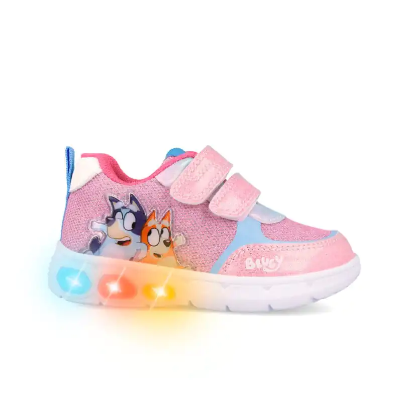 Bluey x Garvalin Girls Light-Up Sneakers Pink