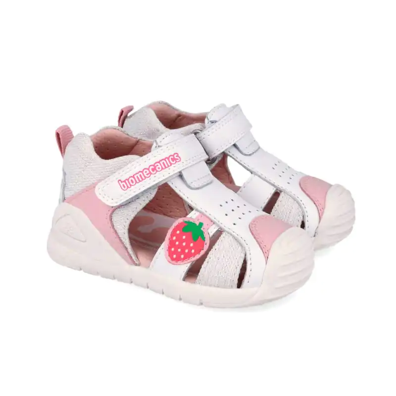 Biomecanics Baby Girls First Steps Sandals White/Pink