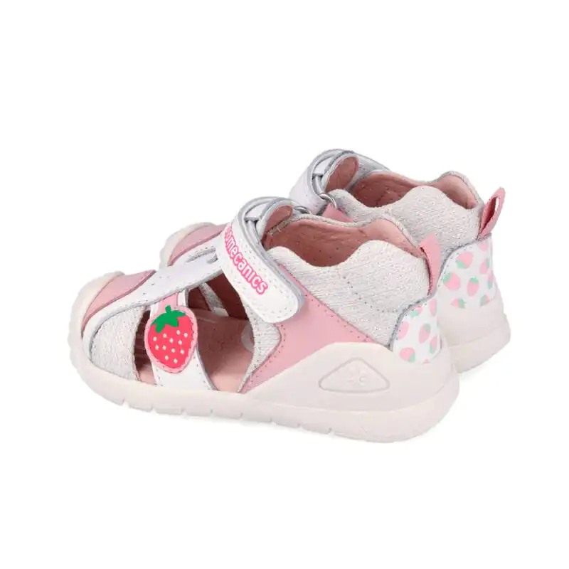 Biomecanics Baby Girls First Steps Sandals White/Pink